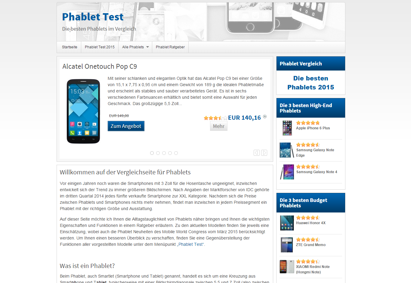 Details : Phablet Test - Infos und Vergleiche von Phablets