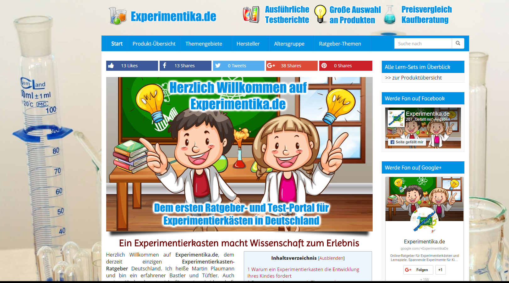 Details : Ratgeber-Portal für Experimentierkästen aller Art
