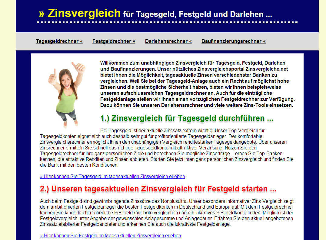Details : Vergleich von Geldanlage- und Kreditprodukten
