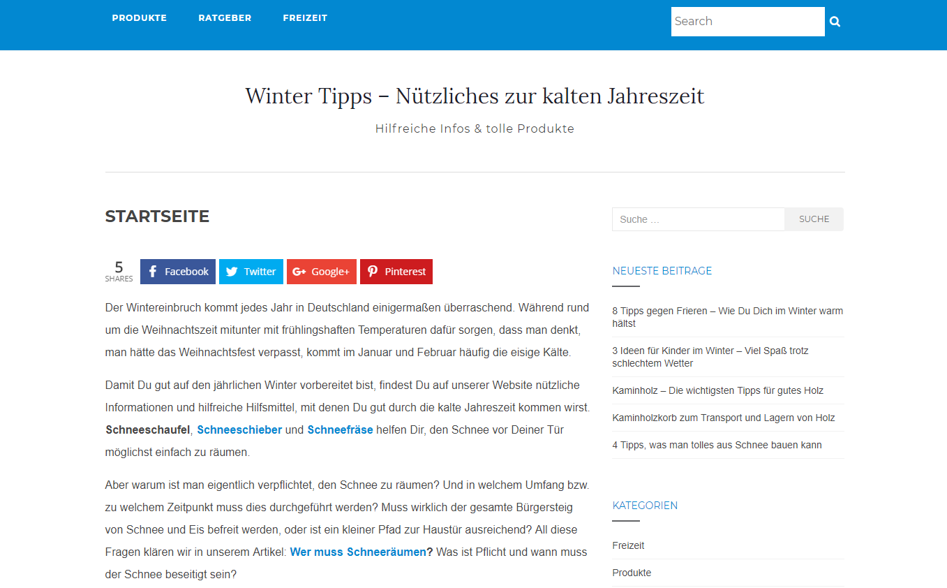 Details : Winter Tipps - Nützliche Informationen zur kalten Jahreszeit