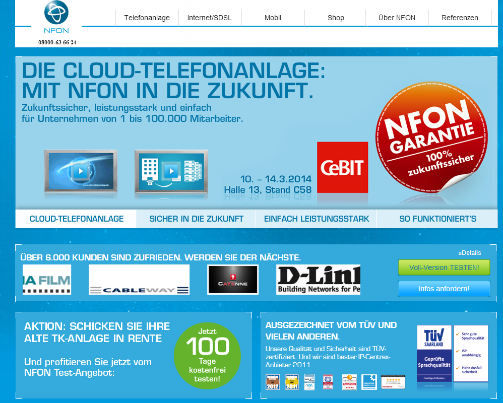 Cloud Telefonanlagen von nfon