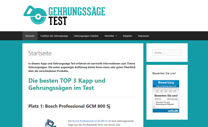 Details : Kapp und Gärungssäge Test