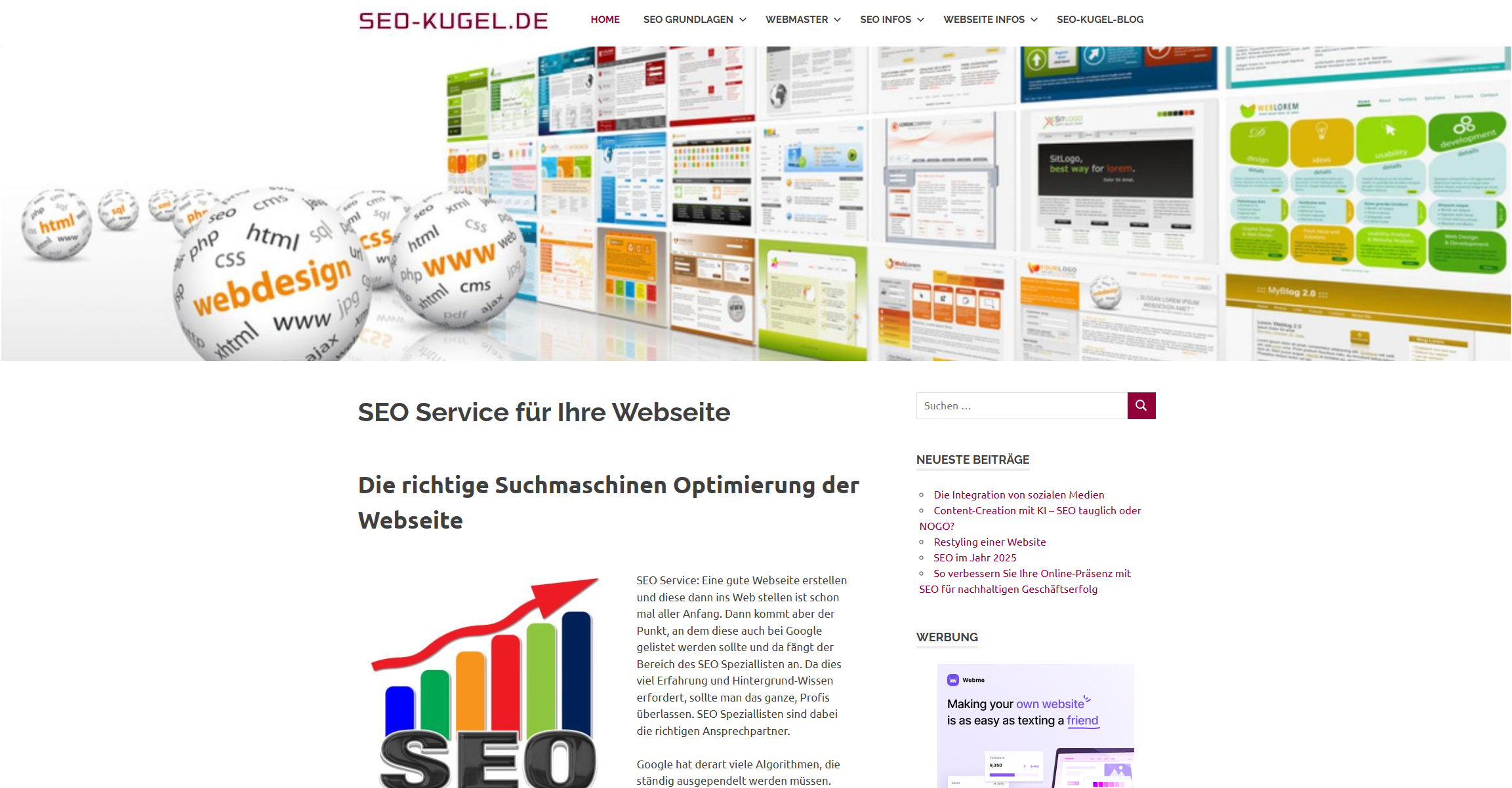 SEO-Kugel - SEO Optimierung von Webseiten