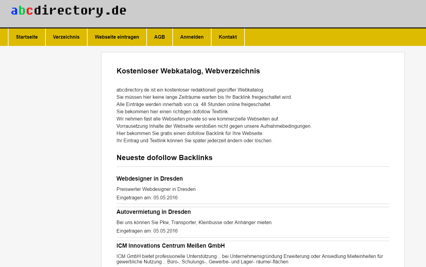 Details : Webkatalog kostenlos Backlink