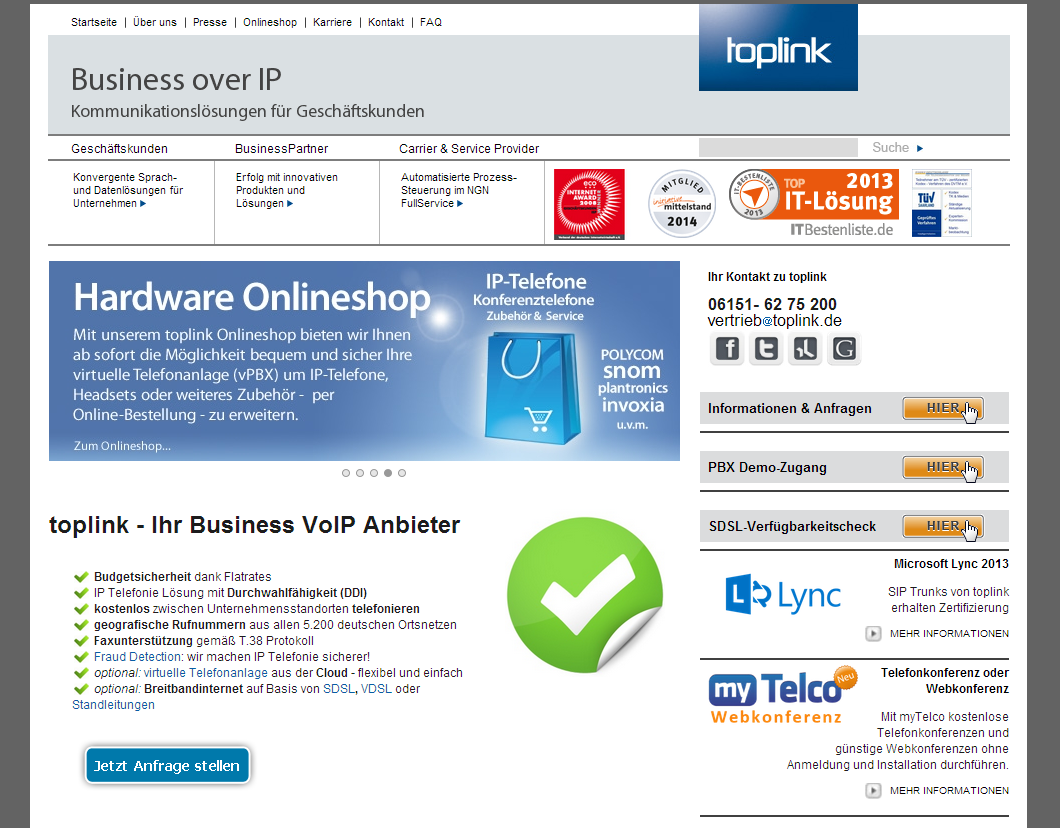 Voice over IP Anbieter