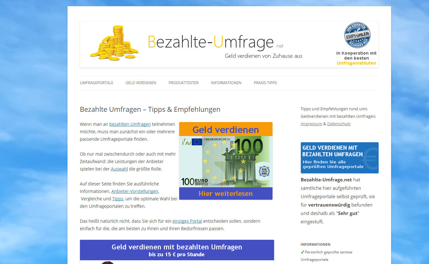 Details : Bezahlten Online-Umfragen