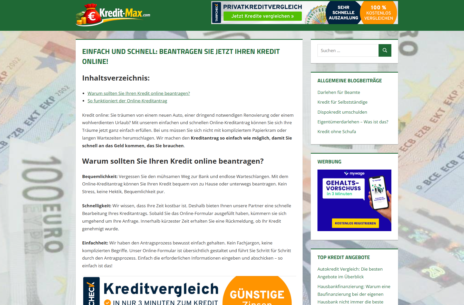 Kredit online, einfach und schnell beantragen