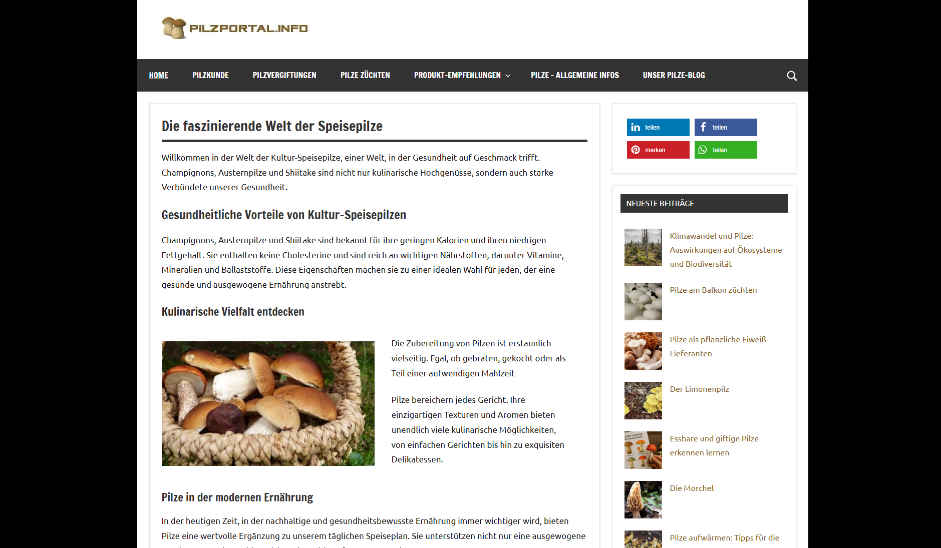 Faszinierende Welt der Speisepilze