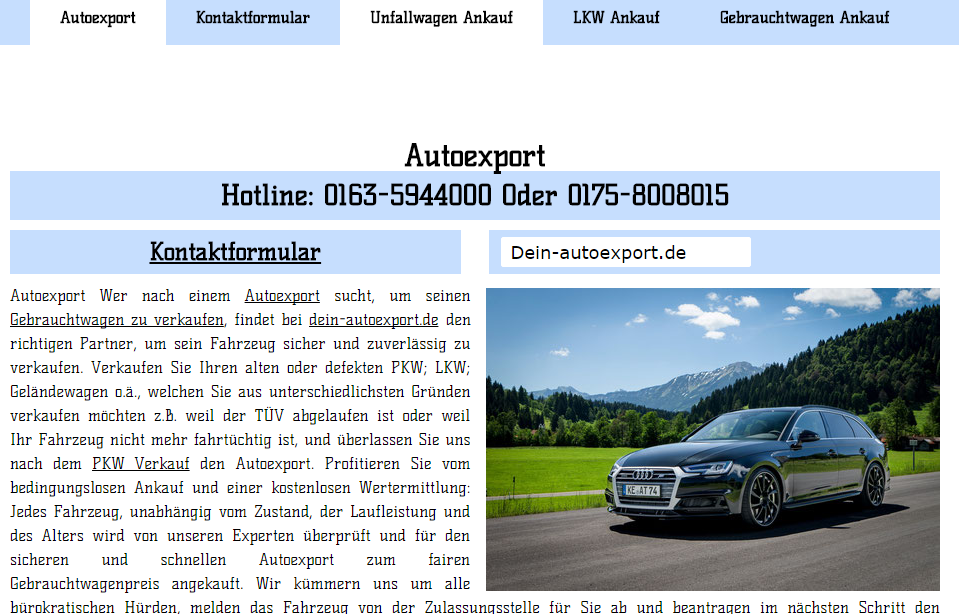 Details : Autoexport - Autoankauf Export