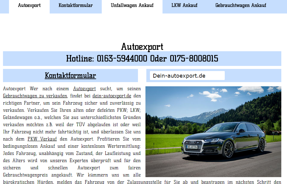 Autoexport - Autoankauf Export