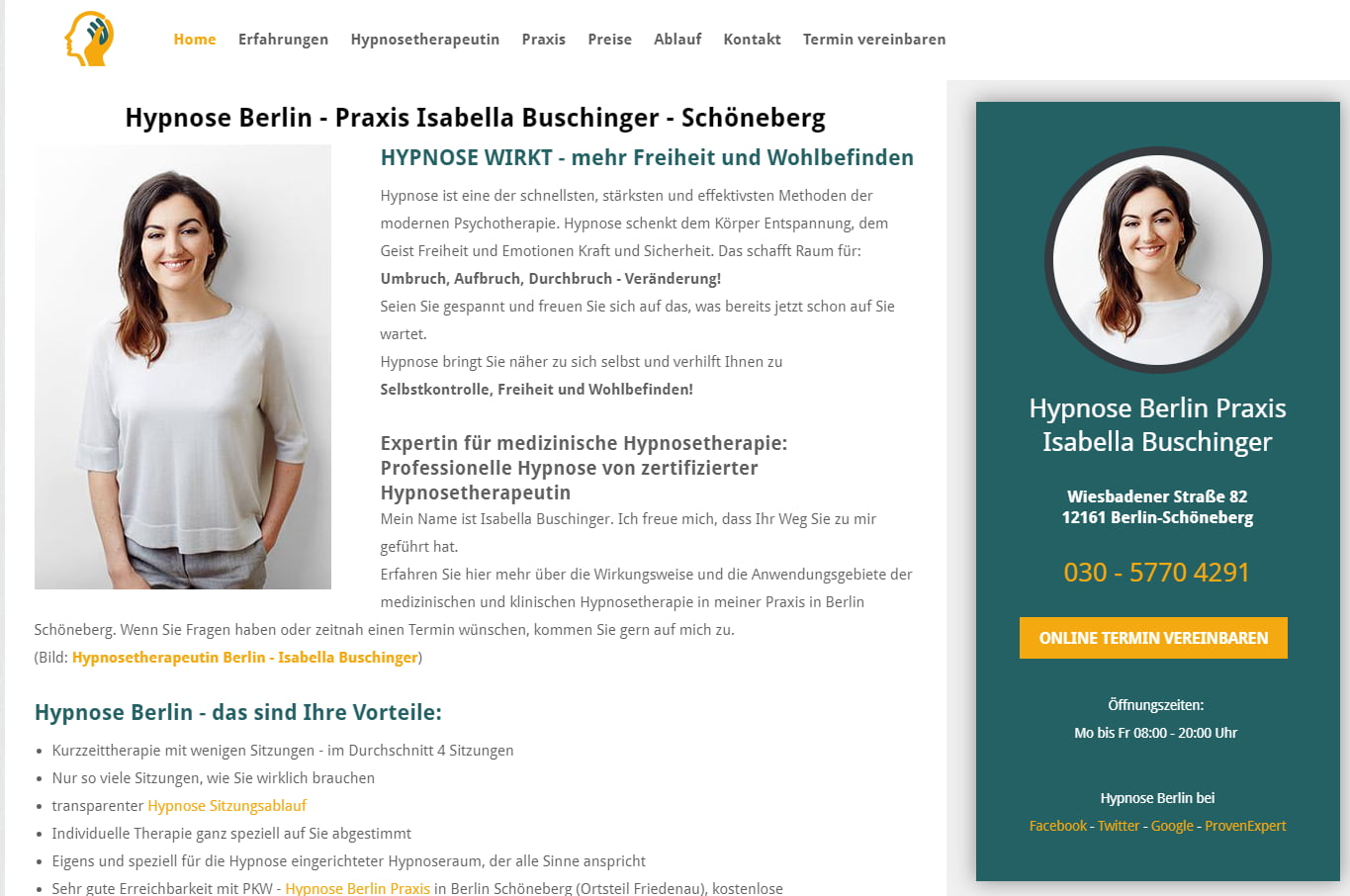 Details : Hypnose Berlin - Hypnosetherapie Isabella Buschinger