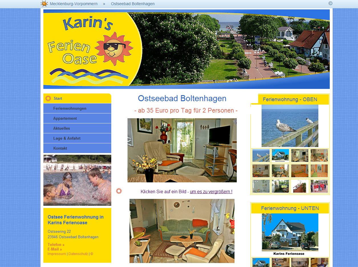 Details : Private Boltenhagen Ferienwohnungen in Karins Ferienoase